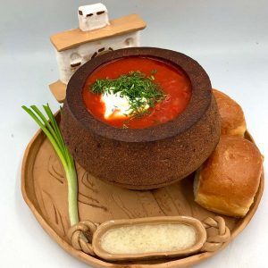 БОРЩ ЧЕРВОНИЙ В ХЛІБНОМУ ГЛЕЧИКУ